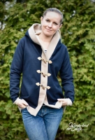 Jackenstoff Mantelstoff Doubleface fein edel, dunkelblau
