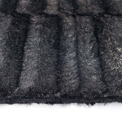 Fellimitat Pl�sch Federstruktur, schwarz Goldglitzer