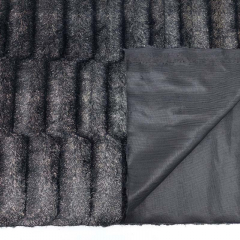 Fellimitat Pl�sch Federstruktur, schwarz Goldglitzer