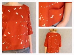 Schnittmuster Taschenbluse Frau Aiko Studio Schnittreif