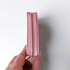 Portemonnaie kleine Geldb�rse Lederimitat gepr�gte Optik Ziparound - rosa gold