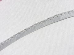 Schr�gband H�kelkante, 14 mm, hellgrau