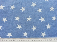 RESTST�CK 25 cm Sweat Sterne 3,5 cm jeansblau melange mit grau