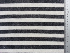 RESTST�CK 40 cm French Terry Sweatstoff Streifen 2cm, anthrazit cremewei�