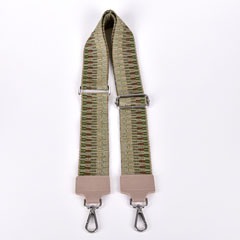 Taschengurt Taschenriemen Ethno Zickzack 5 cm breit khaki