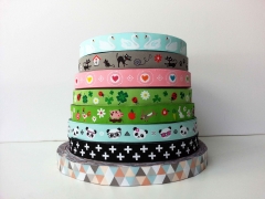 Webband 2cm Panda Gesichter, mint