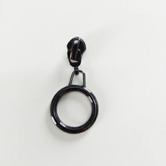 Schieber mit Ring f�r Rei�verschluss mit 6,5 mm Spirale, GUNMETAL
