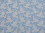 RESTST�CK 128 cm Bio-Jacquard Jerseystoff Tauben Hamburger Liebe, hellblau melange