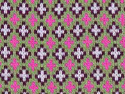 RESTST�CK 41 cm Bio-Jacquard Hamburger Liebe kleine Kreuze, pink gr�n