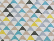 RESTST�CK 108 cm Jerseystoff, Dreiecke, beige mint cremewei�