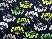 Baumwollstoff Kelchblumen Camelot Design, gr�n wei� dunkelblau