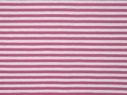 Jersey Streifen 5 mm, altrosa wei�