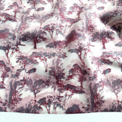 RESTST�CK 50 cm Baumwollstoff Baumwollsatin B�ume, bordeaux rosa