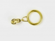 Schieber mit Ring f�r Rei�verschluss mit 6,5 mm Spirale, GOLD