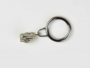 Schieber mit Ring f�r Rei�verschluss mit 6,5 mm Spirale, SILBER