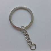 Schl�sselring mit Kette 30mm, silber