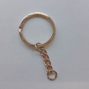 Schl�sselring mit Kette 30mm, gold