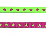 Sternchenband 7 mm neongr�n/pink