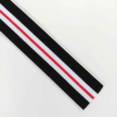 Gummiband Streifen 4 cm, schwarz rot wei�