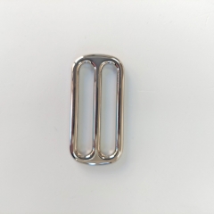 Feststellschnalle f�r Gurtband Schieber Metall 3 cm hochwertig hochgl�nzend, silber