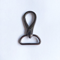 Karabinerhaken Metall 3 cm hochwertig hochgl�nzend, gunmetal