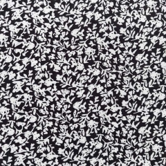 Viskosestoff Bl�mchen Allover kleingemustert Blusenstoff, wei� schwarz