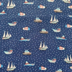 Jerseystoff Segelbotte Uboote, dunkelblau