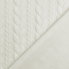 RESTST�CK 28 cm Jacquardjersey Stoff Zopfmuster,�cremewei�