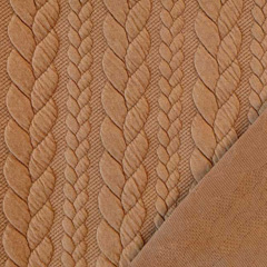 RESTST�CK 78 cm Jacquardjersey Stoff Zopfmuster,�camel