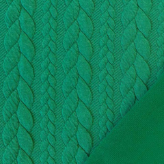Jacquardjersey Stoff Zopfmuster,�gr�n