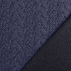 Jacquardjersey Stoff Zopfmuster,�dunkelblau