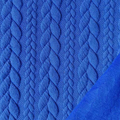 Jacquardjersey Stoff Zopfmuster,�kobaltblau