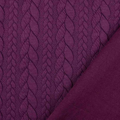 Jacquardjersey Stoff Zopfmuster,�violett (helle Pflaume)