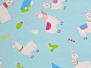 Dekostoff Baumwollstoff Lamas, helles T�rkis (Aqua)