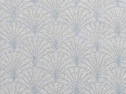 Dekostoff F�cher Silber Metallic Glitzer meliert, hellgrau