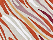 Dekostoff Zebra Animal Print Leinen Optik, terracotta wei� natur