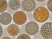 Dekostoff Kreise Mandalas Animal Print Leinen Optik,braun natur