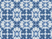 Dekostoff Batik Kreise, wei� indigoblau