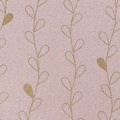Dekostoff Retrobl�tter Ranken Gold Metallic Glitzer, rosa