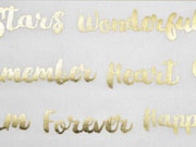 Dekostoff "Metallic Words", gold creme