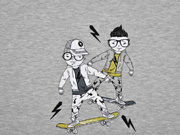 Sweatstoff French Terry Panel Skateboarder Stenzo, grau