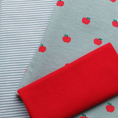 STOFFPAKET Jerseystoff kleine �pfel, rot altmint
