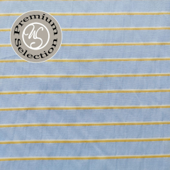 Baumwollstoff Querstreifen gelb wei� hellblau Albini- Made in Italy
