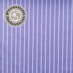 RESTST�CK 39 cm Baumwollstoff wei� L�ngsstreifen helllila Piumino Feeling Albini - Made in Italy