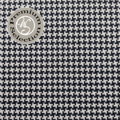 RESTST�CK 125 cm Jacquard Jerseystoff Hahnentritt Pepita, schwarz wei�