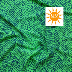 Badeanzugstoff snakeprint Schlangenmuster, (neon)gr�n dunkelblau