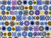 RESTST�CK 50 cm Butterweicher Flanell Mandalas, blau