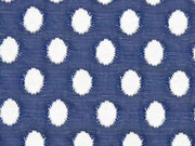 RESTST�CK 108 cm Jacquard leicht elastisch Ovale, cremewei� dunkelblau