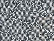 RESTST�CK 135 cm Jacquard Blumen, wei�/dunkelgrau
