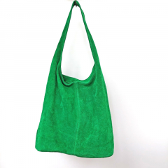 Wildleder Tasche Shopper Beutelform - gr�n